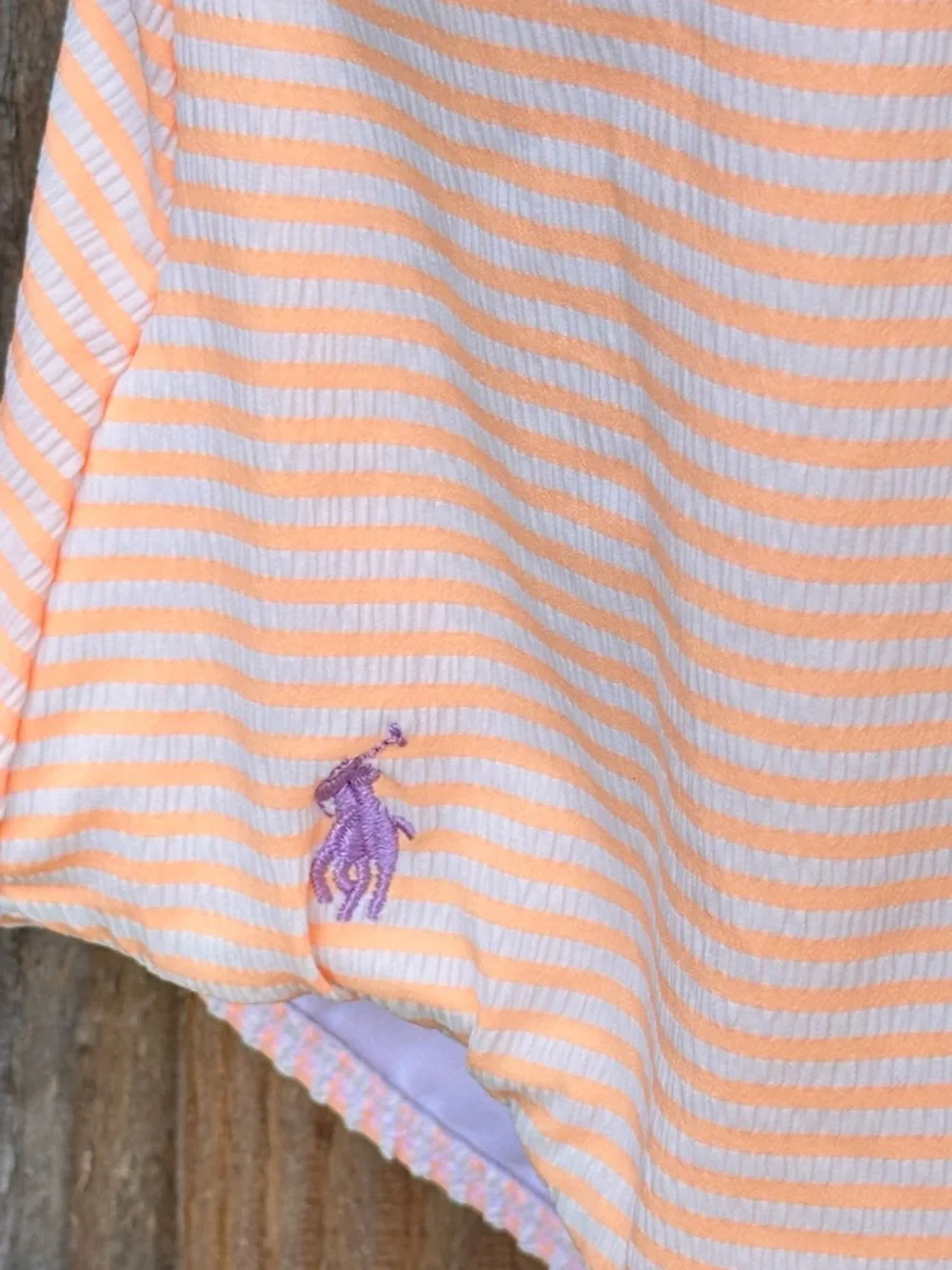 Polo Ralph Lauren Women's Stripe One-Piece Swimsuit Orange Size Large NWOT - Picture 4 of 7